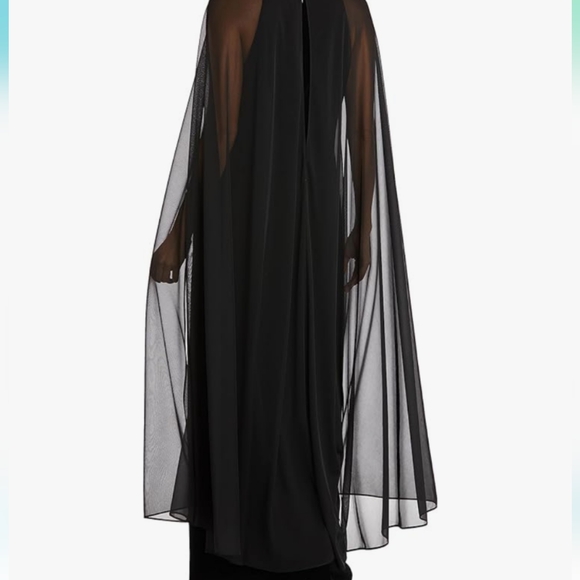 Velvety Blue Formal Winter Dress - Picture 3 of 12